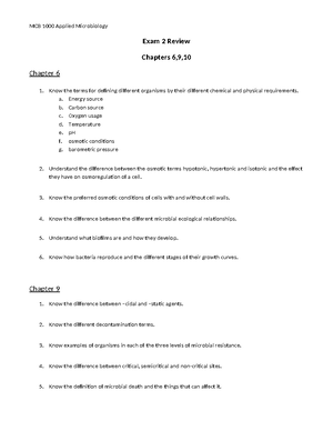 Micro Exam 1 (Ch 1-3) - Exam Ch 1,2, Chapter 1 Microbiology= study of ...