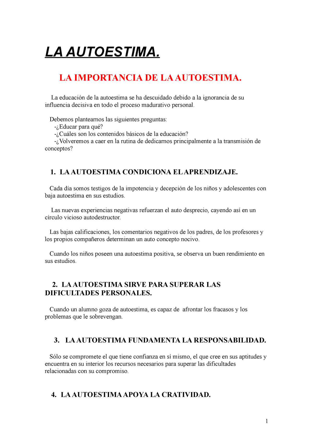 La Autoestima Resumen La Autoestima La Importancia De La Autoestima La De La Autoestima Se 6507