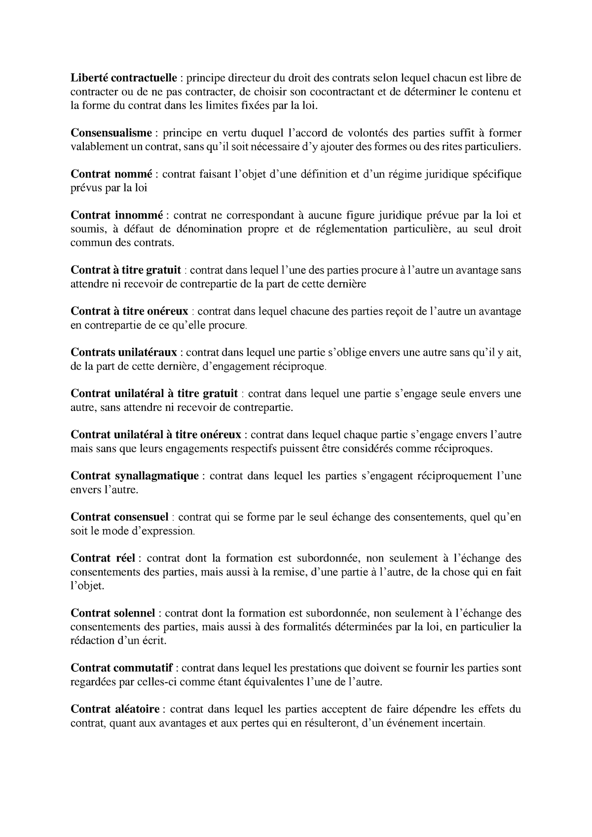 Glossaire S Ance D Finitions Droit Des Contrats Diff Rents Types De Contrats Libert