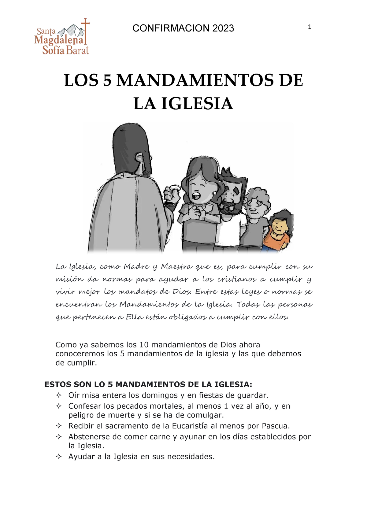 Los Mandamientos De La Iglesia Los 5 Mandamientos De La Iglesia La Iglesia Como Madre Y 9409