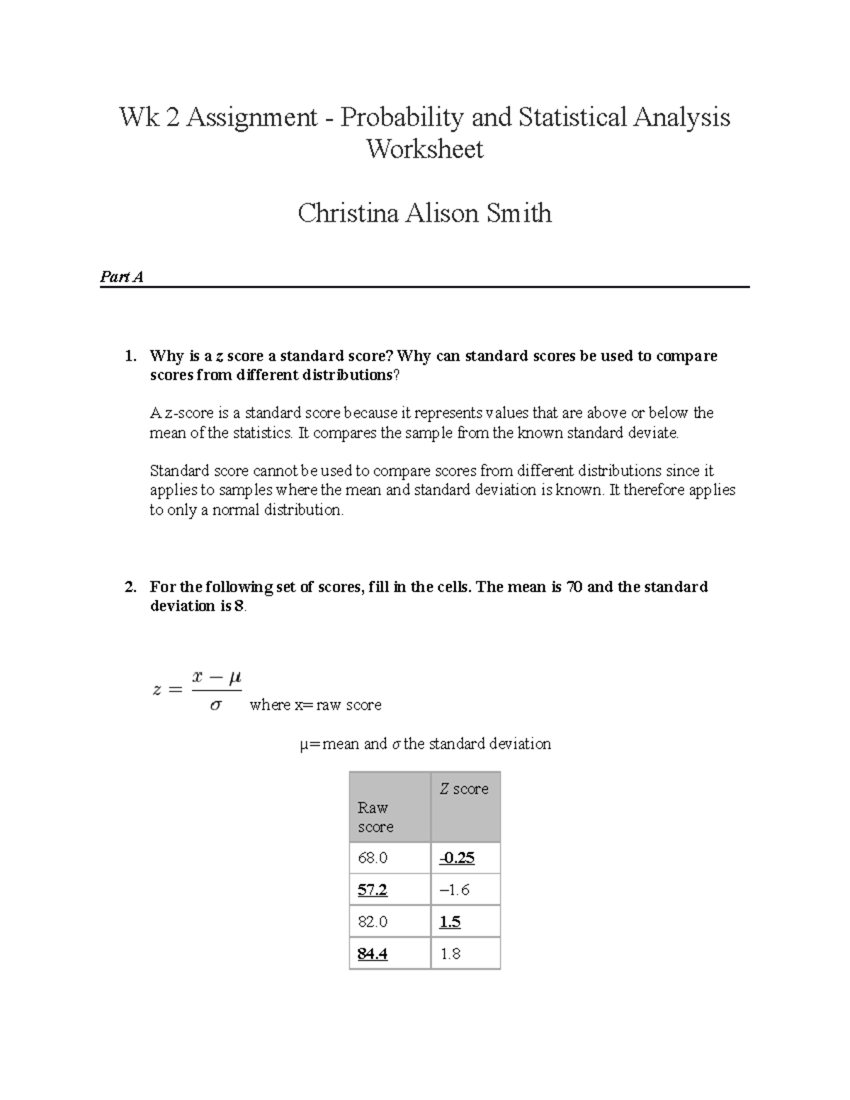Wk 2 Assignment - Wk 2 Assignment - Probability and Statistical ...