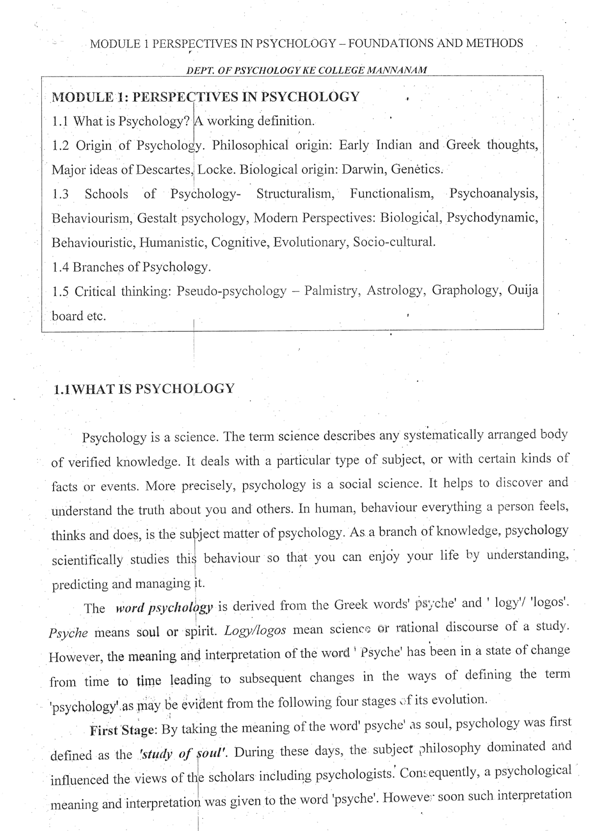 Psy - Bsc Psychology - Studocu