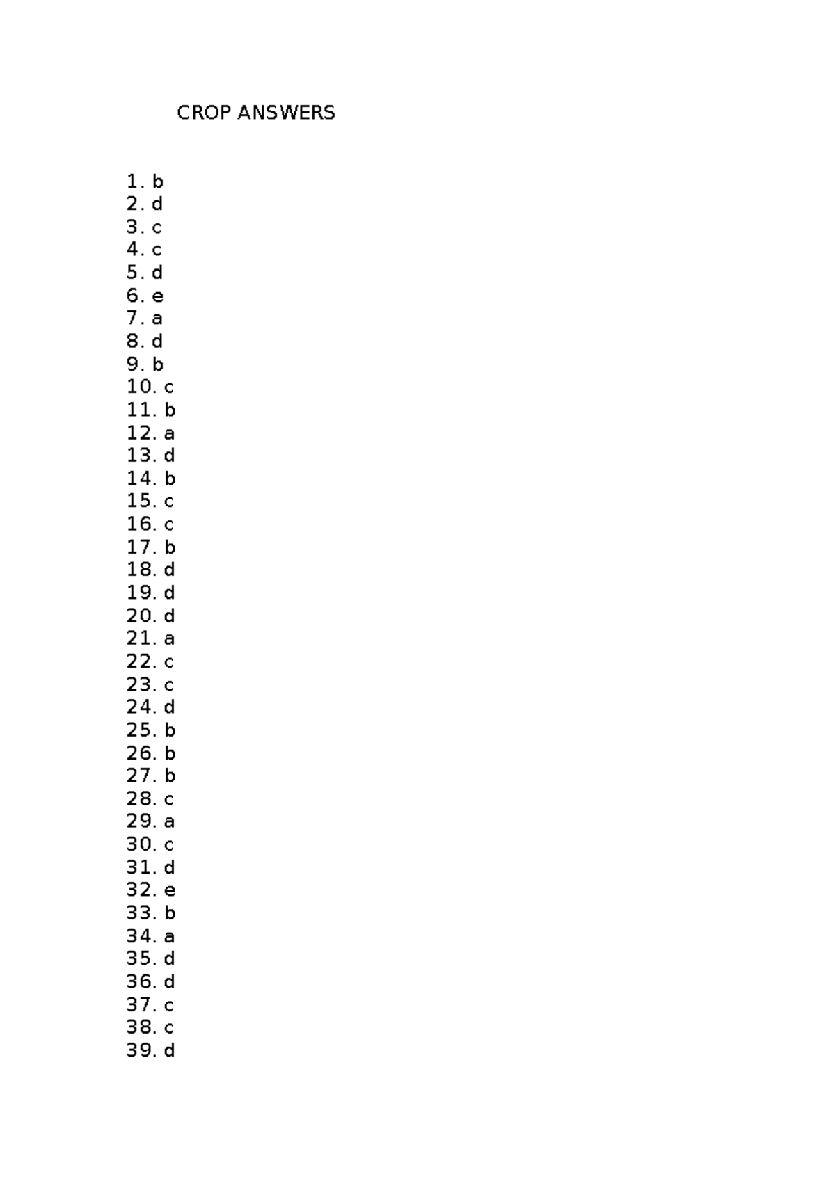 CROP Answers - It will help for the preparation of the second test ...