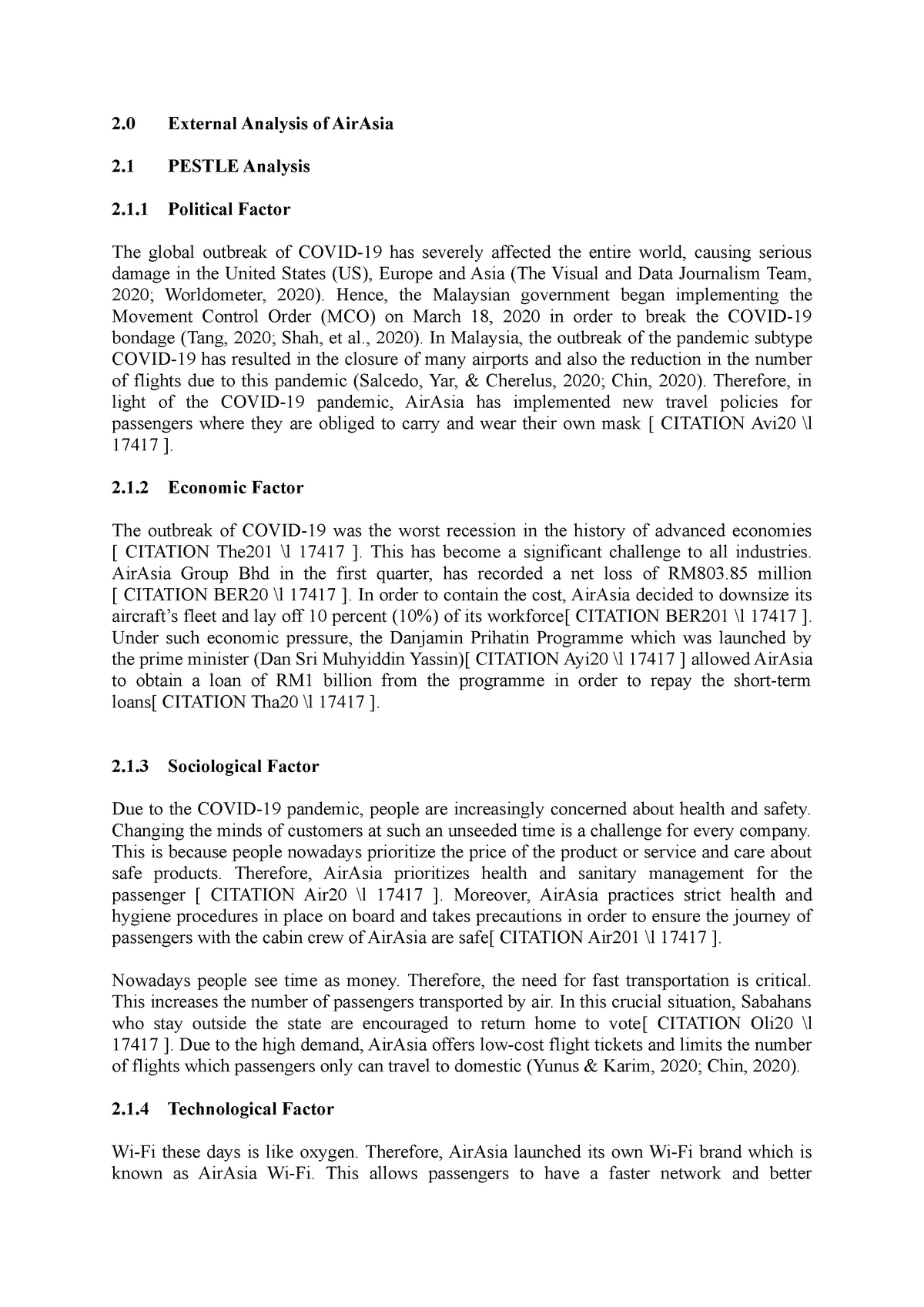 Air Asia Pest Analysis