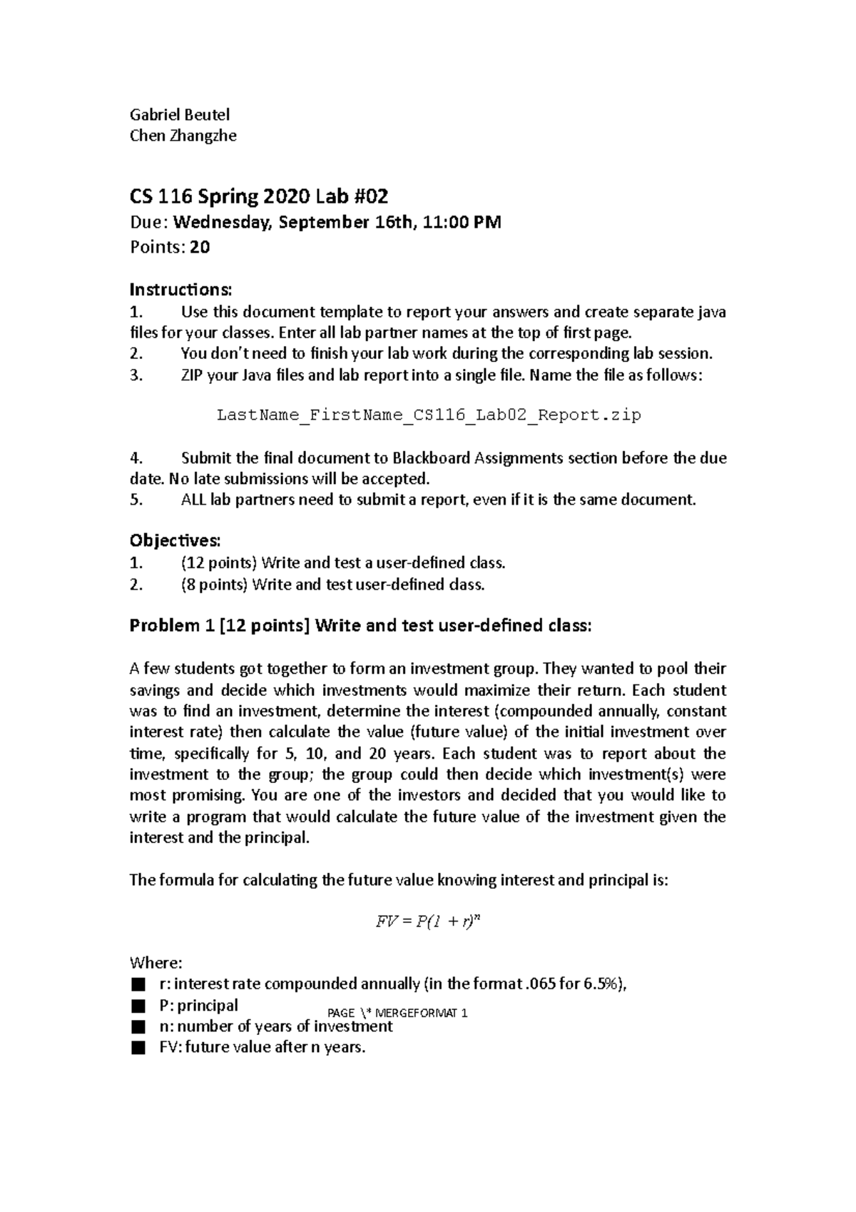 CS116 Fall2020 Lab 02 Description - Gabriel Beutel Chen Zhangzhe CS 116 ...