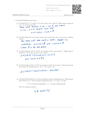 MATH 223 - all theorems, lemma, etc of the semester - Complex numbers ...