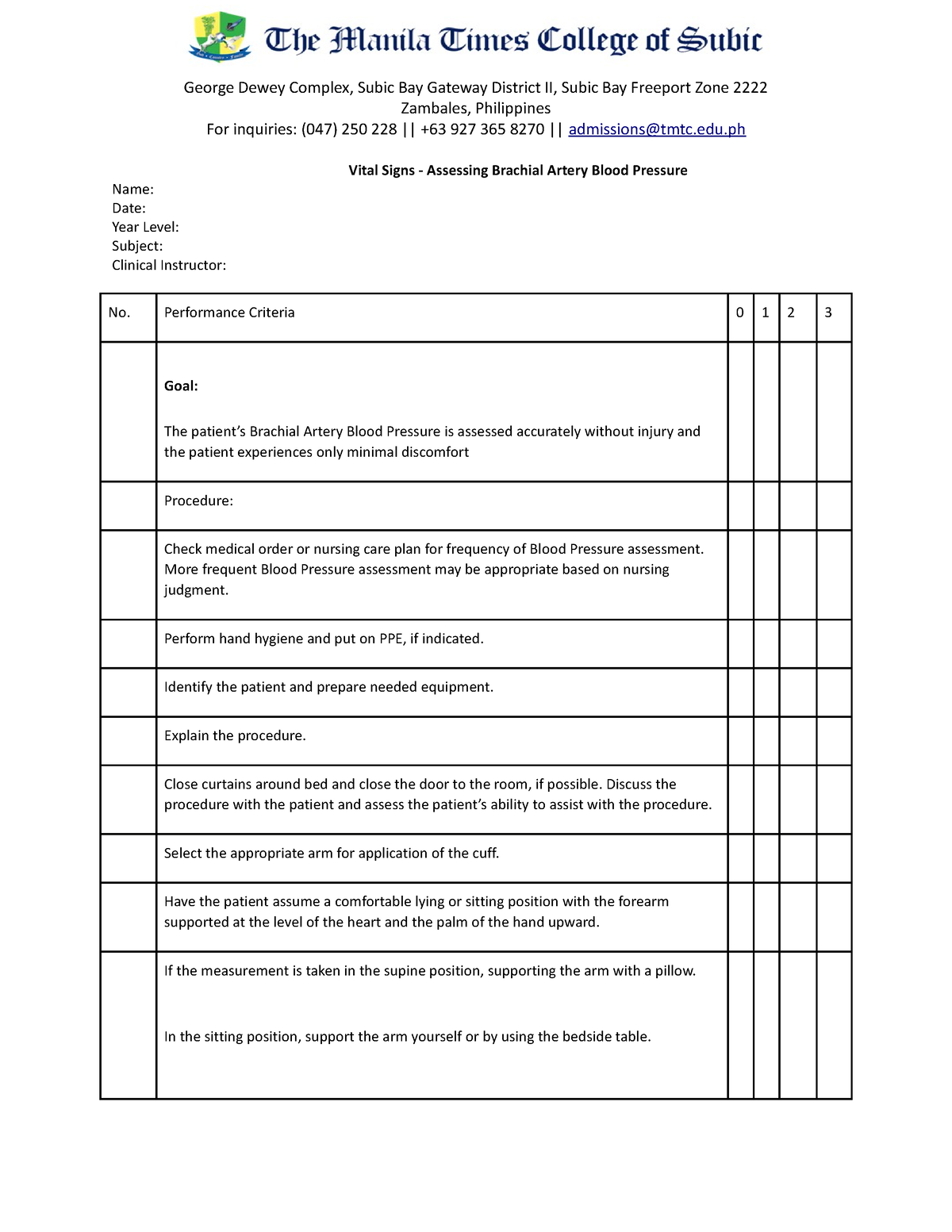 Vital Signs Assessing Brachial artery Blood Pressure - For inquiries ...