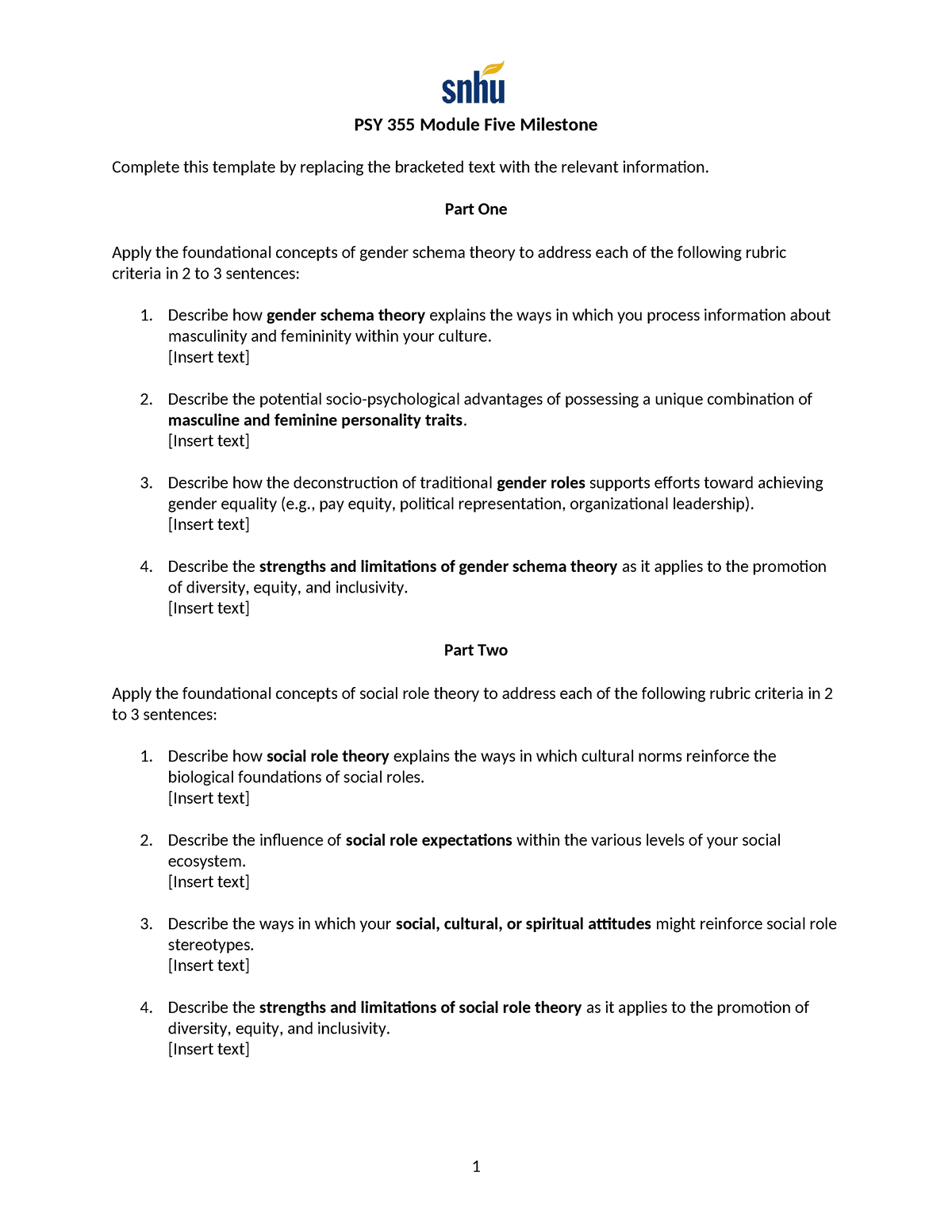 PSY 355 Module Five Milestone - PSY 355 Module Five Milestone Complete ...