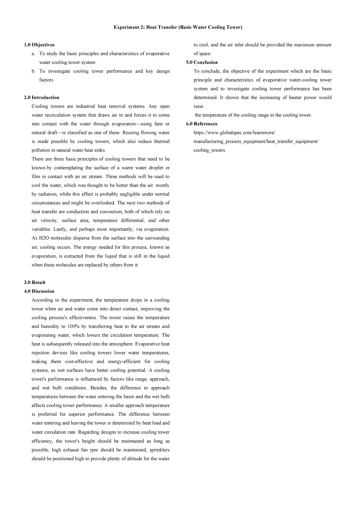 Exp 2 Heat Transfer Experiment 2 Heat Transfer (Basic Water Cooling