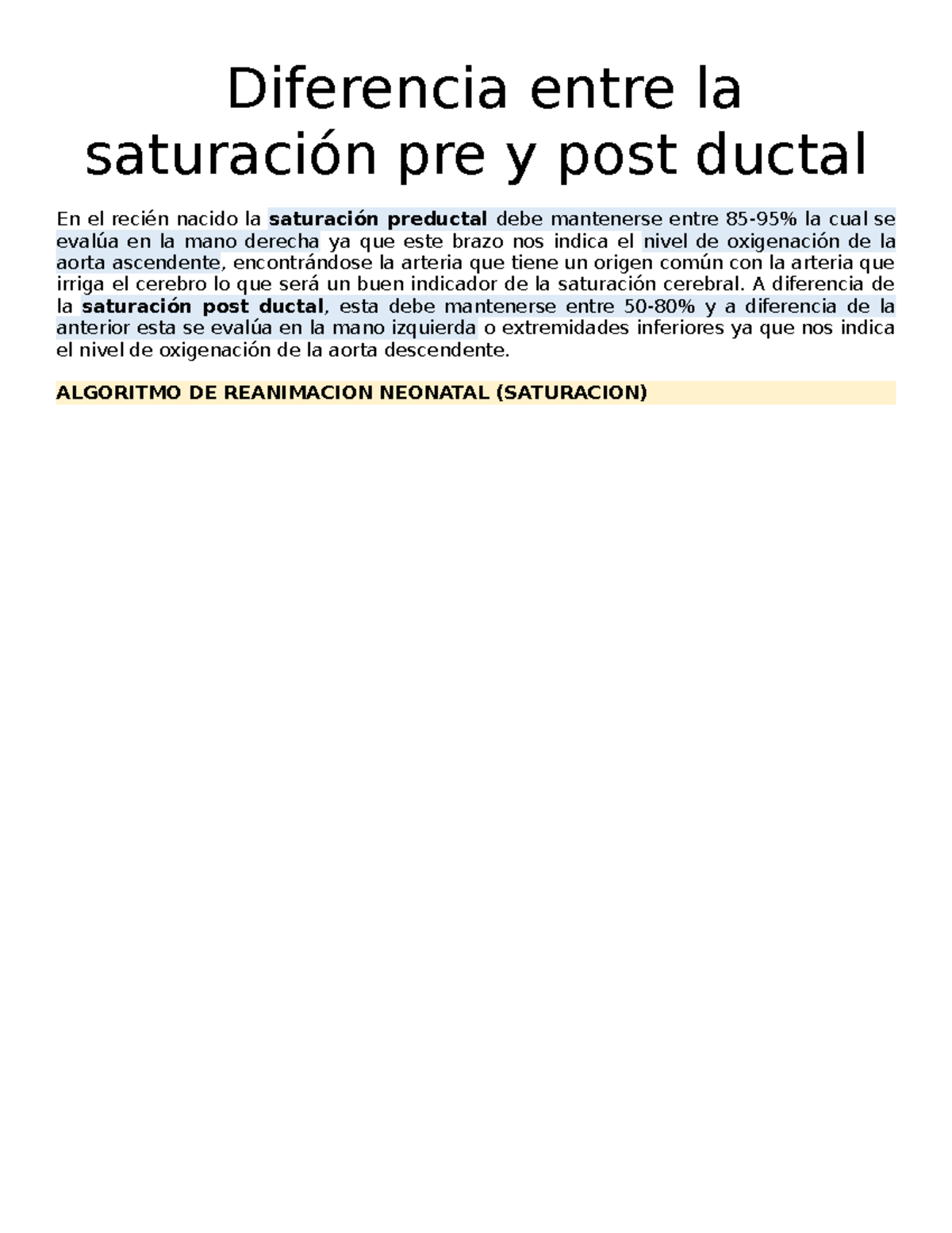 Which Is Higher Pre Or Post Ductal Sats