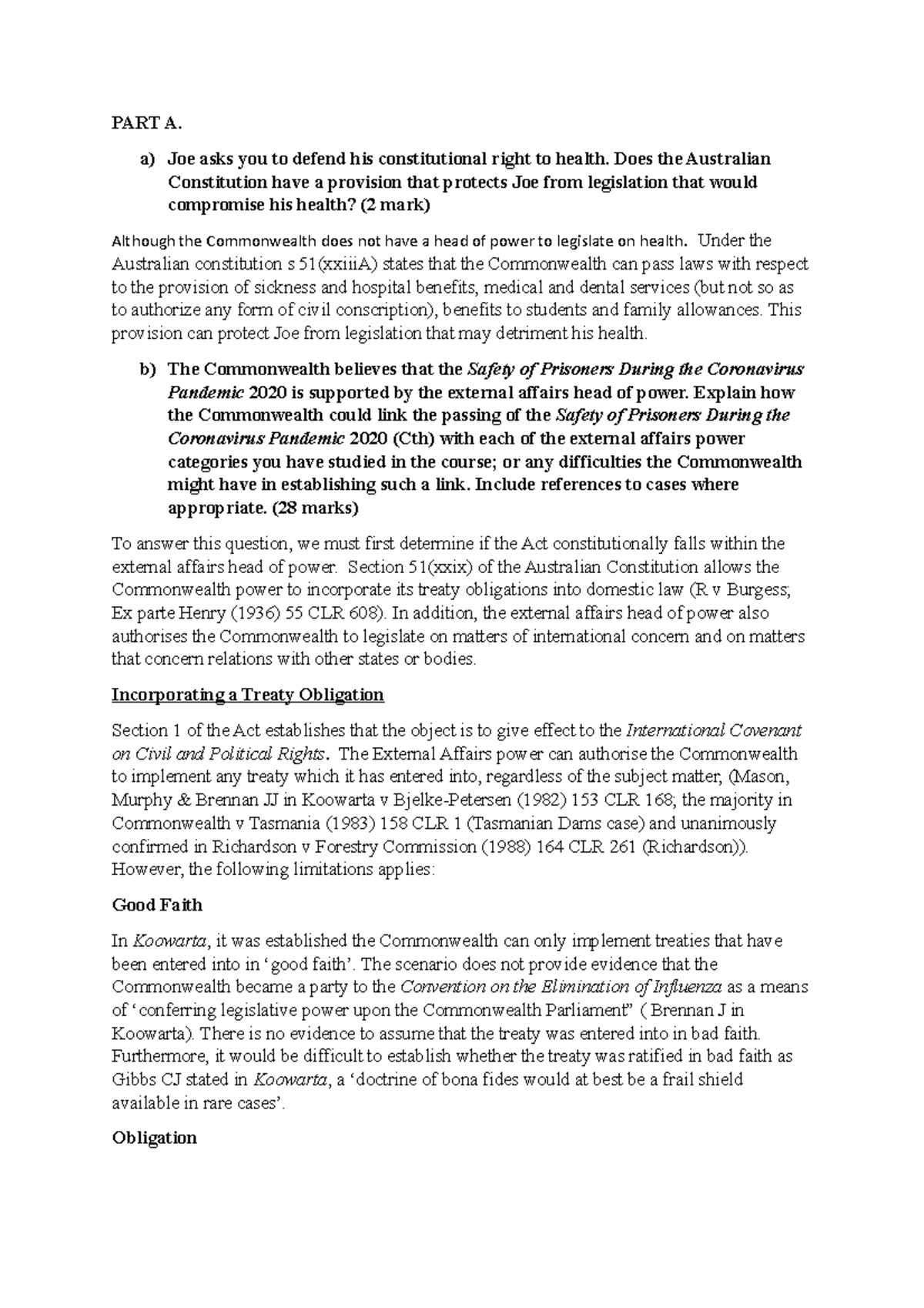 18639562 ConstiPracAnswer 2020 Answer constitutional law exam