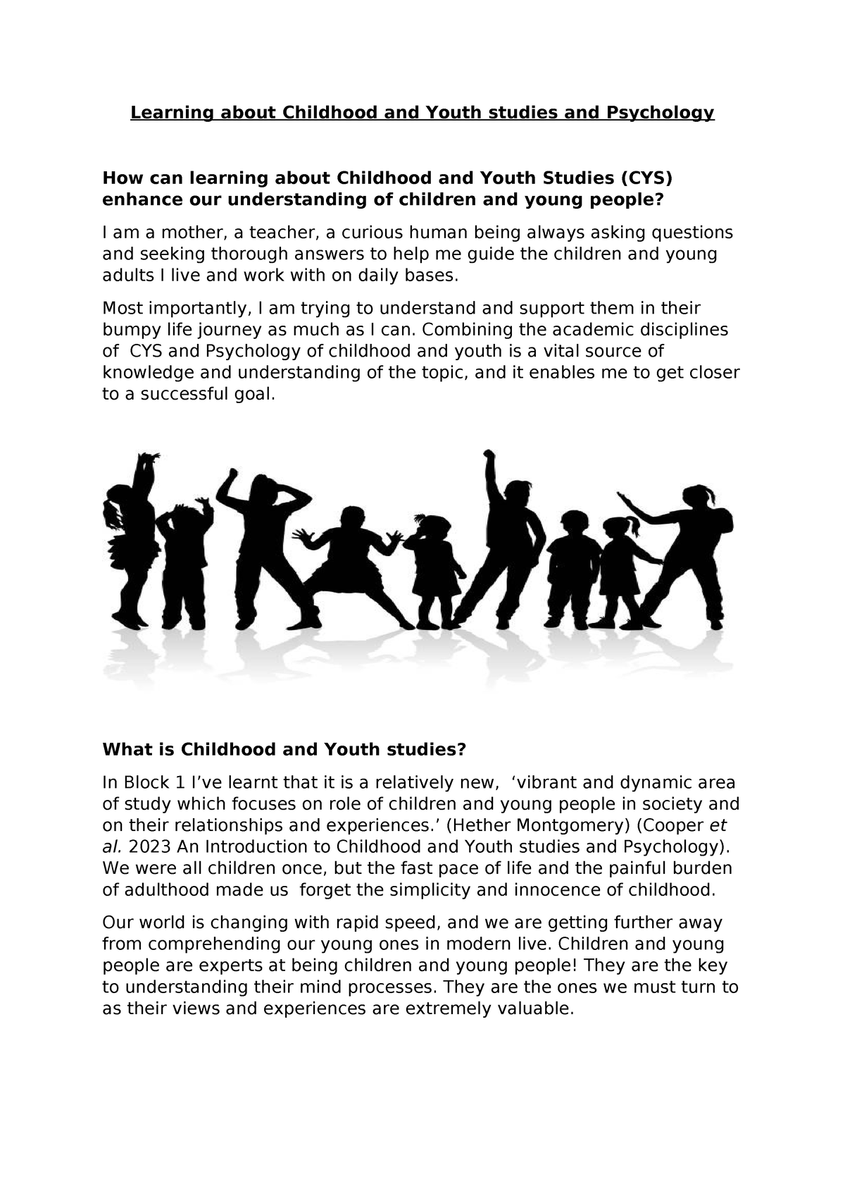 TMA01 - First Two Paraghraphs - Learning About Childhood And Youth ...