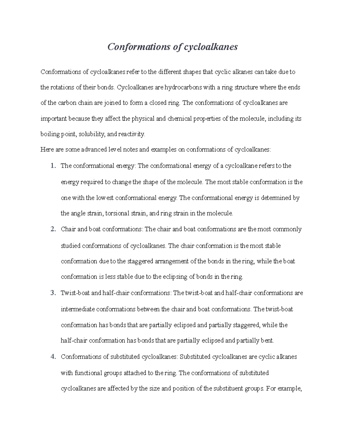 notes-on-conformations-of-cycloalkanes-conformations-of-cycloalkanes