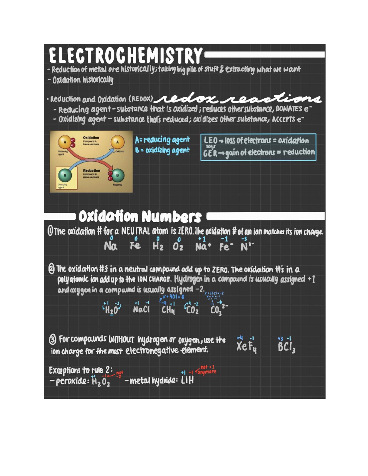 Untitled document - Electrochemistry and Oxidation Numbers - Studocu
