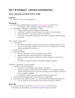 Theories of IR Exam 2 - Lecture notes and study guide for exam 2 ...