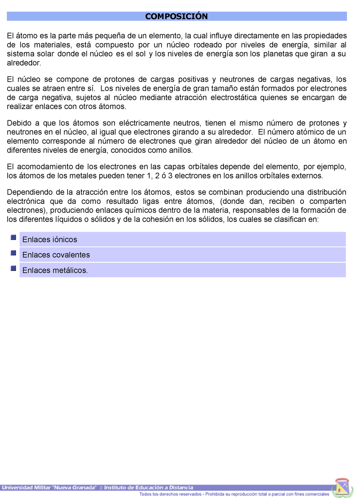 Composición - COMPOSICI”N El ·tomo Es La Parte M·s PequeÒa De Un ...