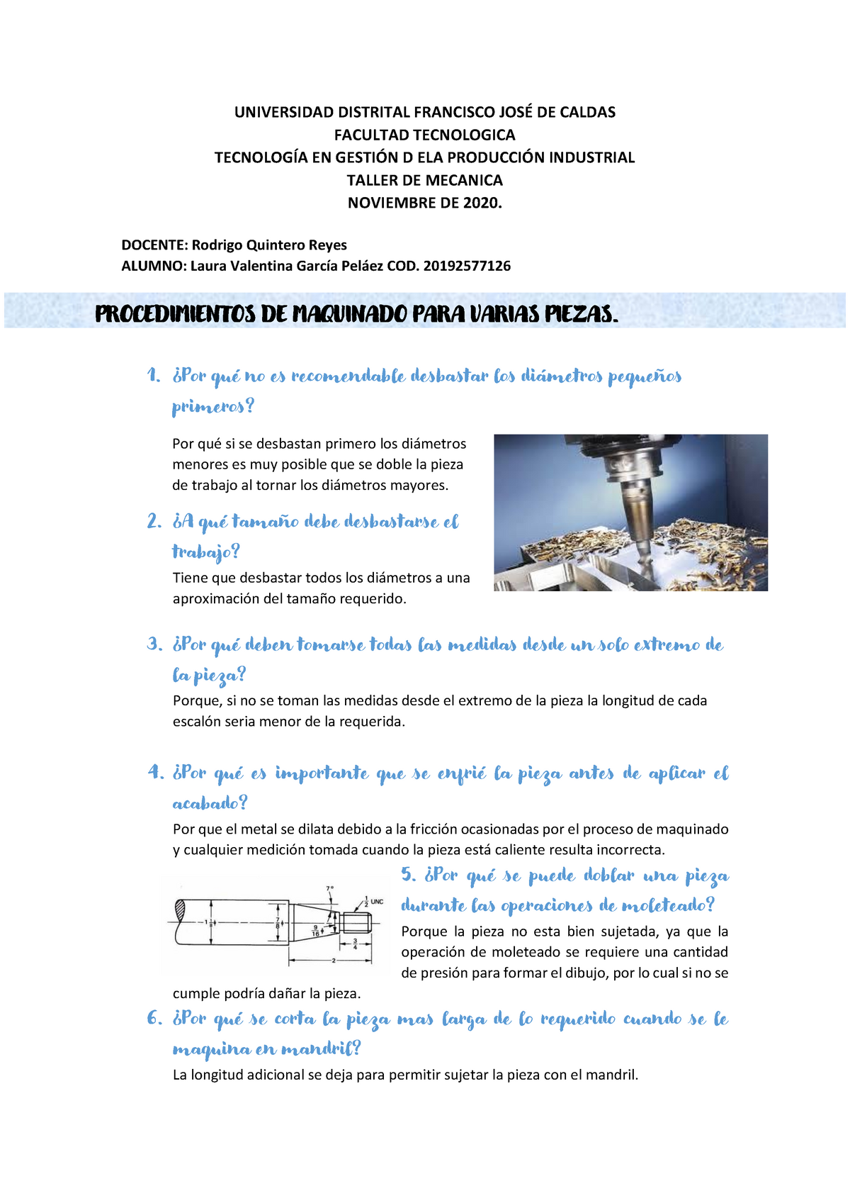 Procedimientos De Mecanizado Para Varias Piezas Procedimientos De