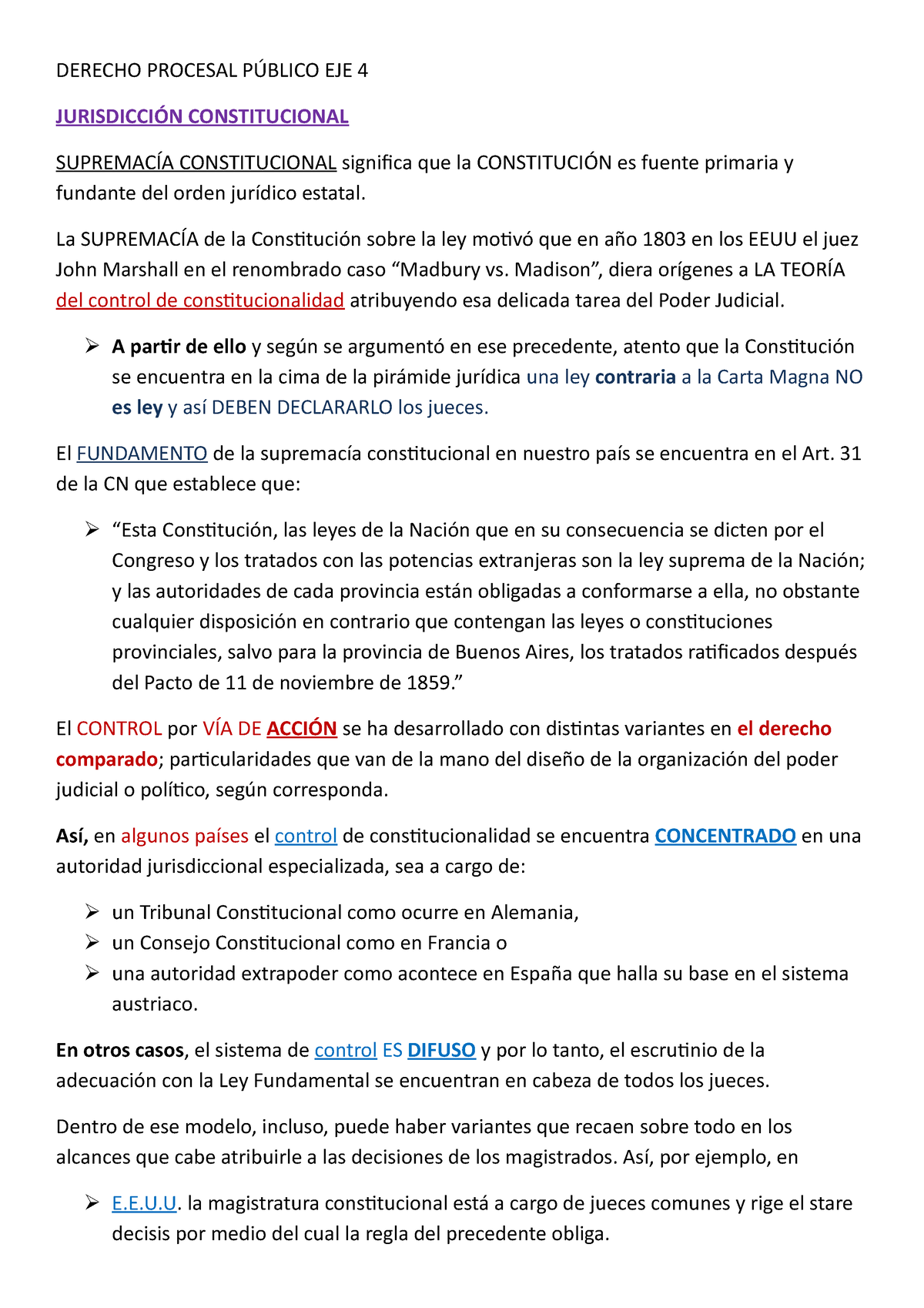 Derecho Procesal Público EJE 4 Control De Constitucionalidad - DERECHO ...