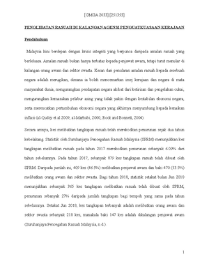 Penglibatan Rasuah Di Kalangan Agensi Penguatkuasaan Kerajaan Penglibatan Rasuah Di Kalangan Studocu