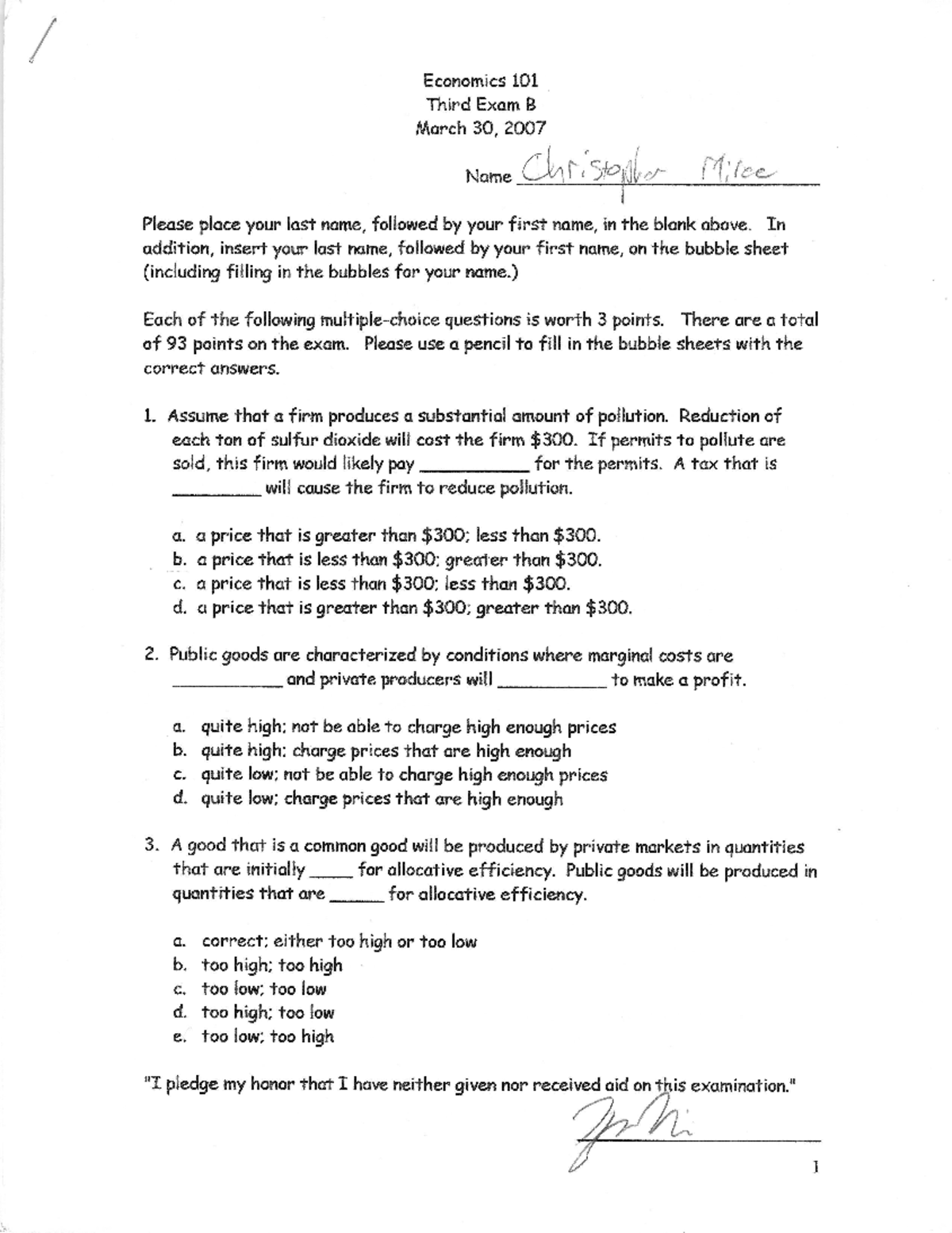 Econ 1010 Exam 1 - btzfkft