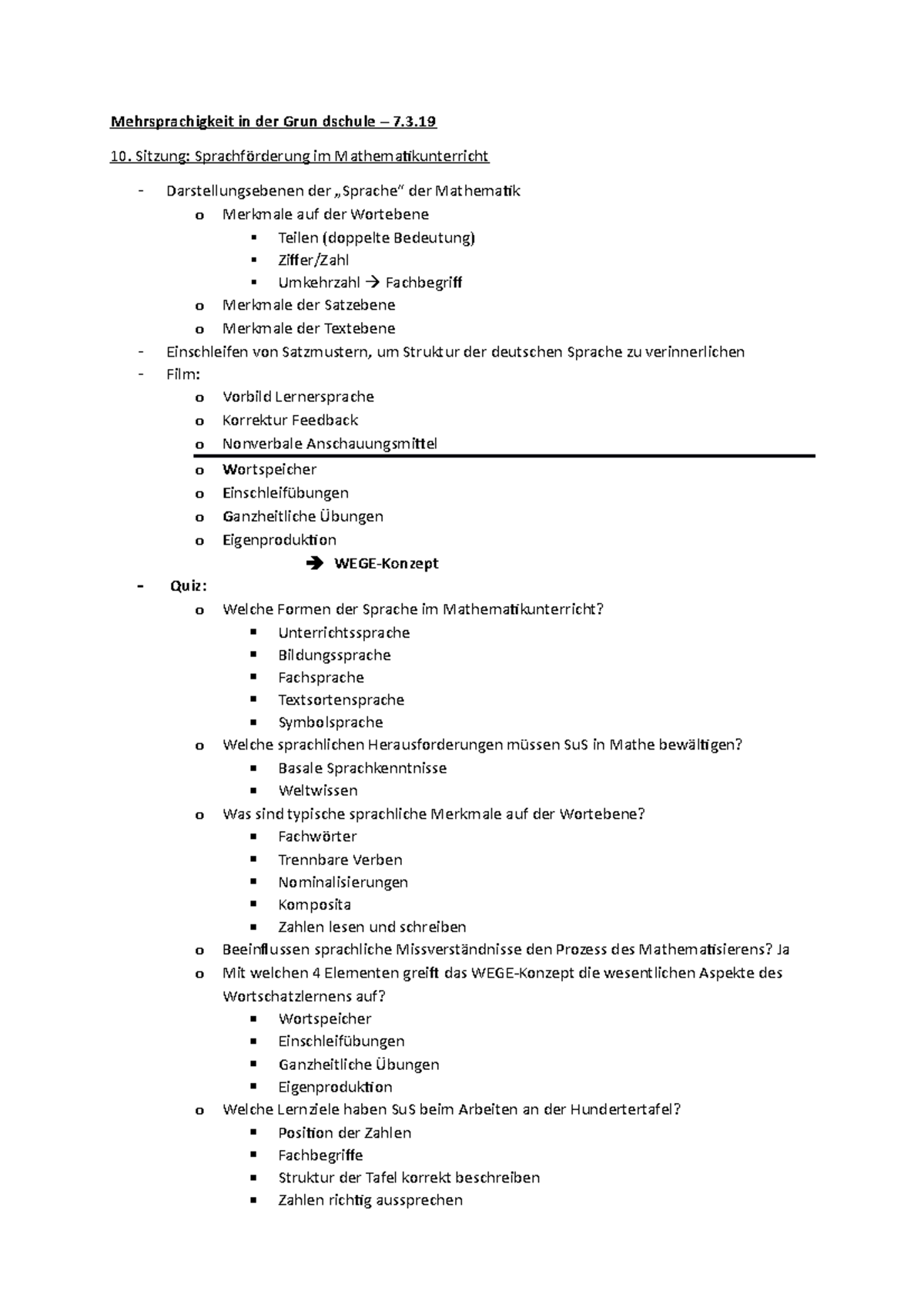 10. Sitzung - Sprachförderung im Mathematikunterricht ...