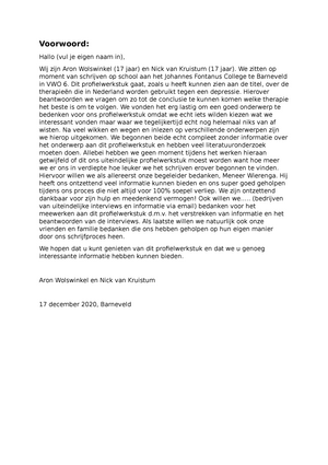 Voorwoord Essay + Inleiding Voor Op School - Voorwoord: Hallo (Vul Je Eigen  Naam In), Wij Zijn Aron - Studeersnel