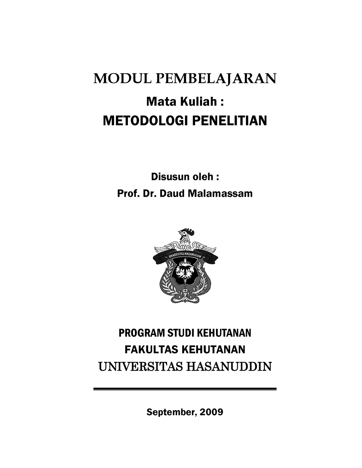 Modul Pembelajaran - MODUL PEMBELAJARAN Mata Kuliah : METODOLOGI ...