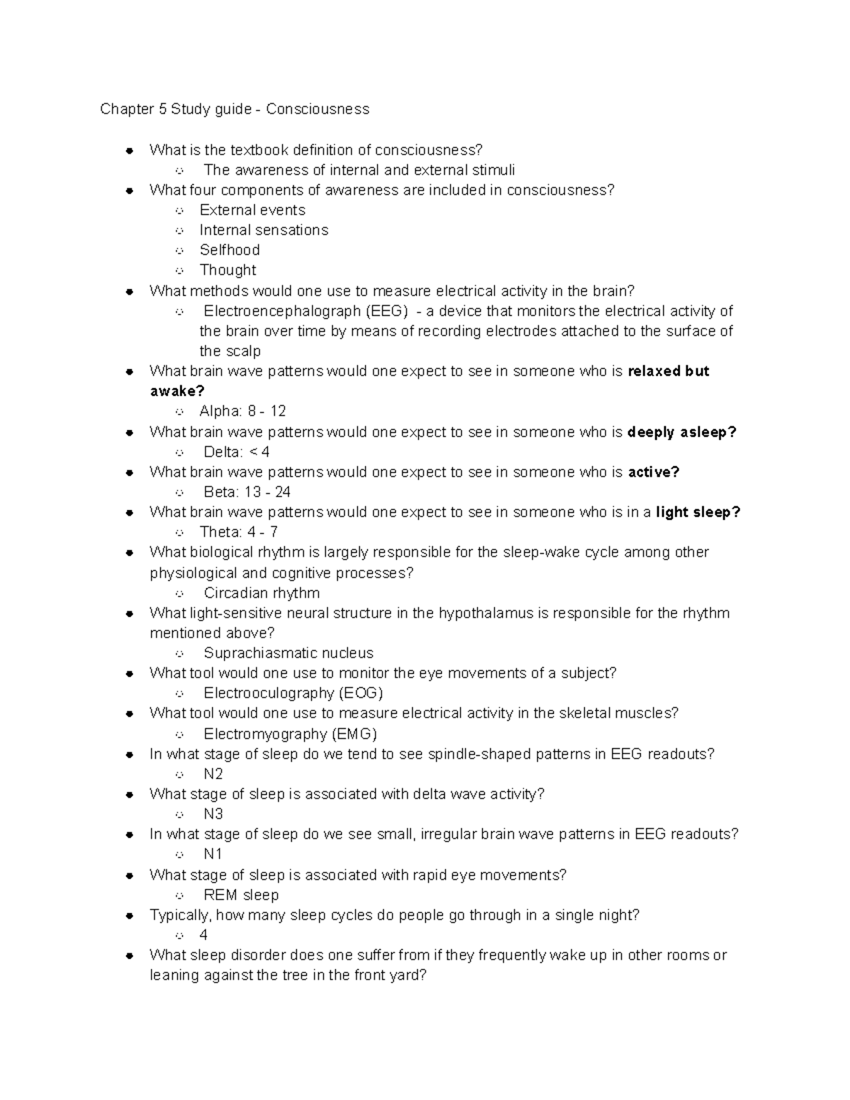 PSY 101 Robert Hutton Study Guide - Chapter 5 Study guide ...