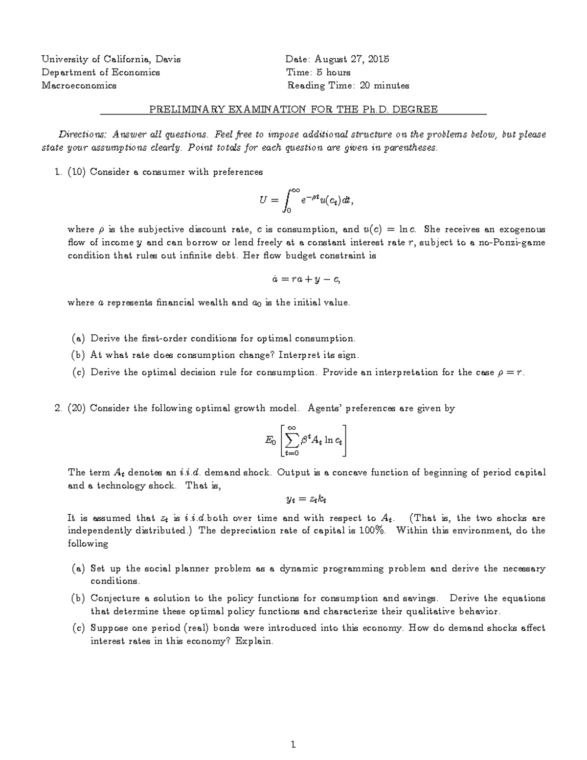 Macro Prelim August 2015 - University of California, Davis Date: August ...