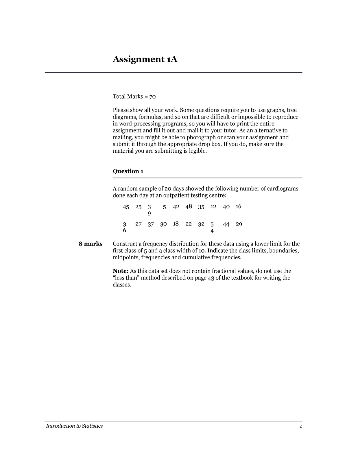 assignment applications 1 1a