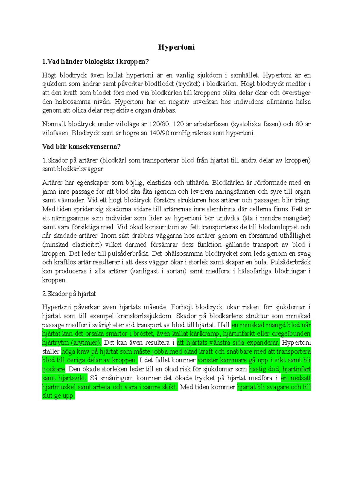Hypertoni - ..... - Hypertoni 1 händer biologiskt i kroppen? Högt ...