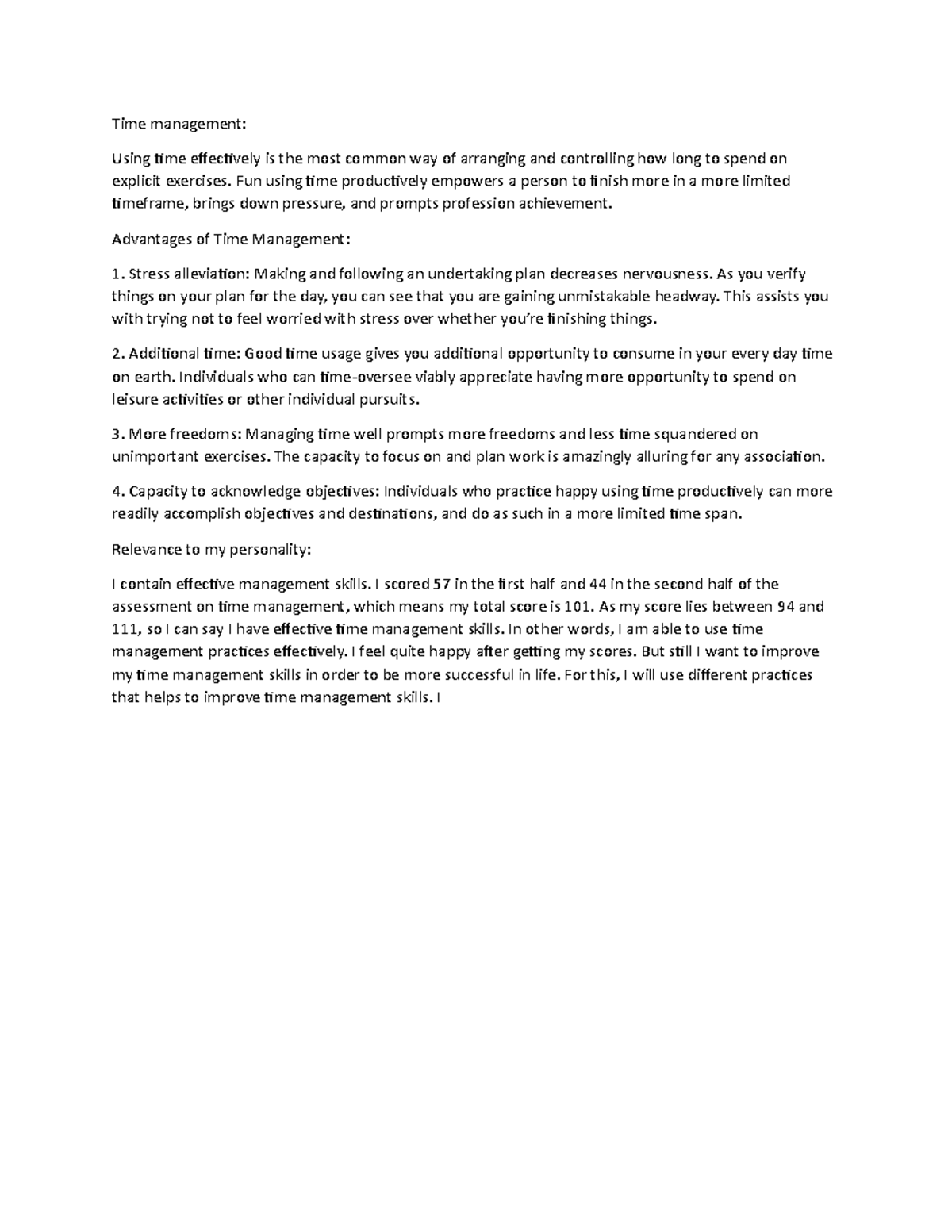 Time management journal Time management Using time effectively is