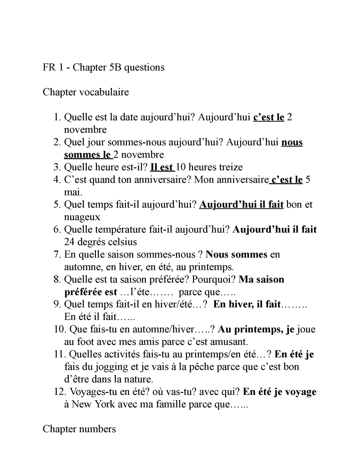 FR 1 Chapter 5B Questions - FR 1 - Chapter 5B Questions Chapter ...