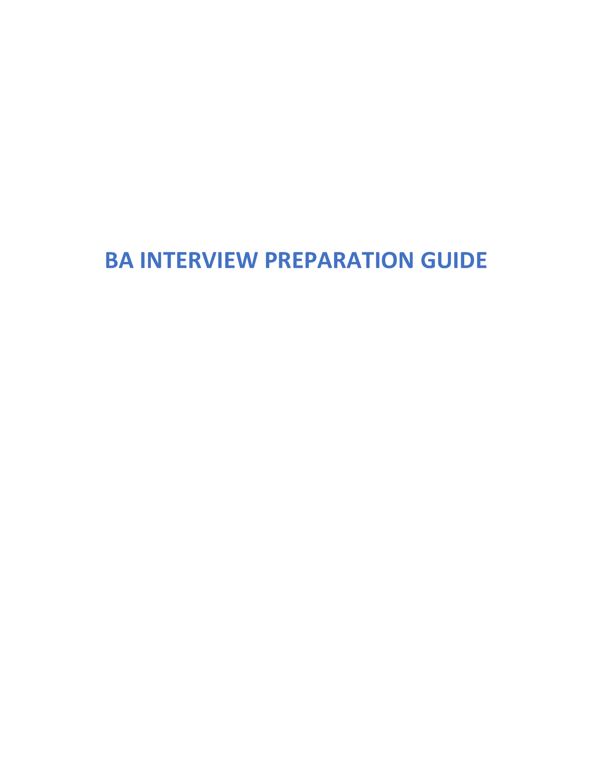 BA Interview Preparation Guide 1657612774 - BA INTERVIEW PREPARATION ...