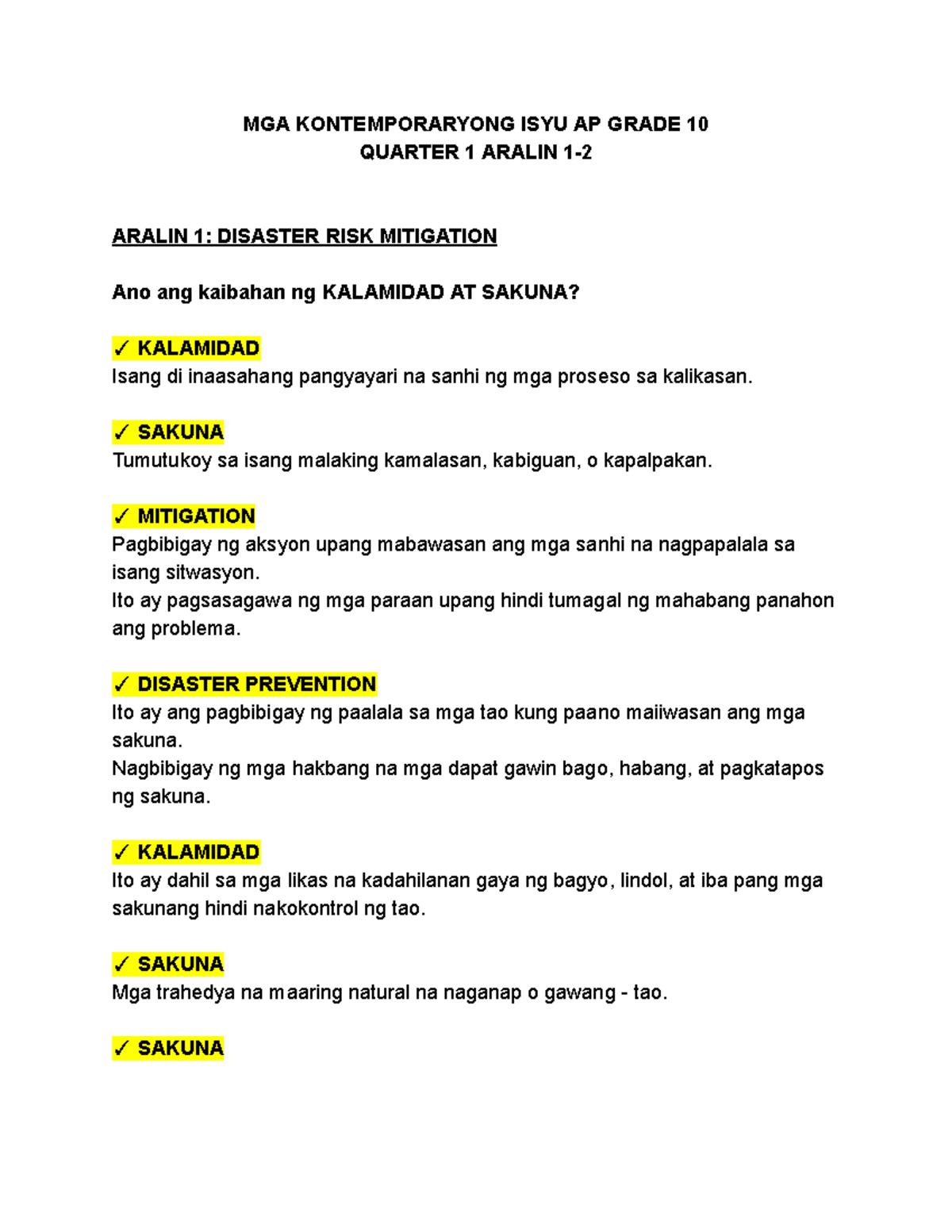 AP 10 Q1 L1-2 - ddddddd - MGA KONTEMPORARYONG ISYU AP GRADE 10 QUARTER ...