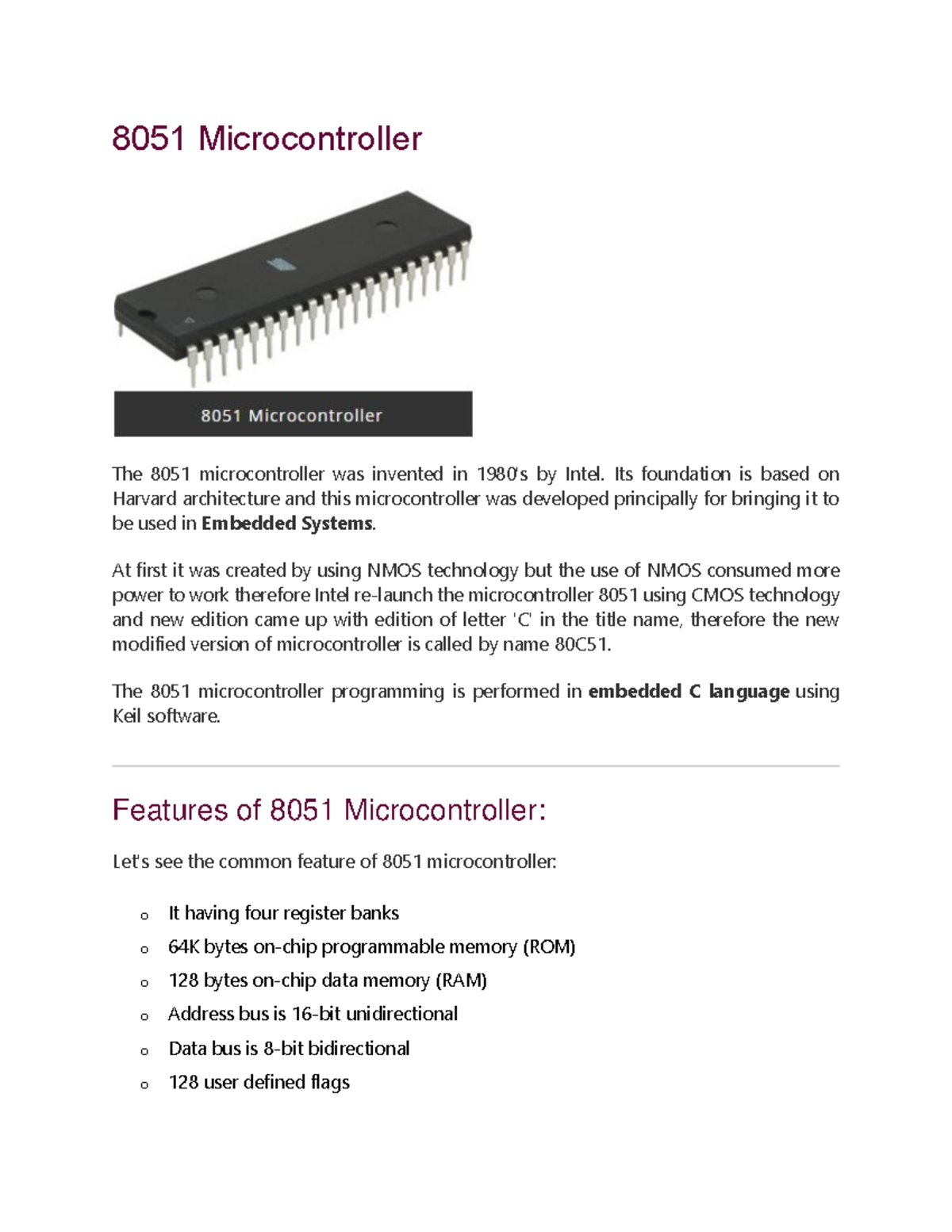 8051 Microcontroller - efa - 8051 Microcontroller The 8051 ...