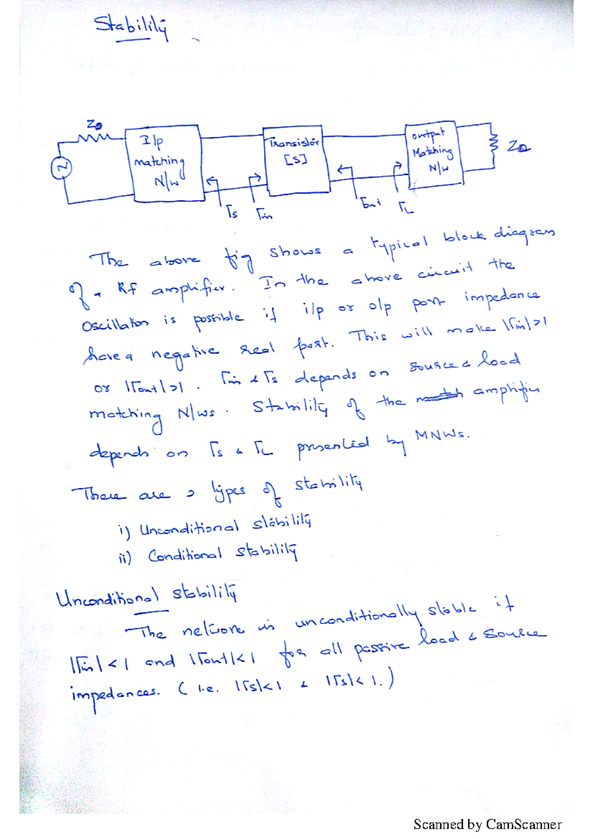 Stability - Lecture noteds for UNit-II - RF and Microwave Engineering ...