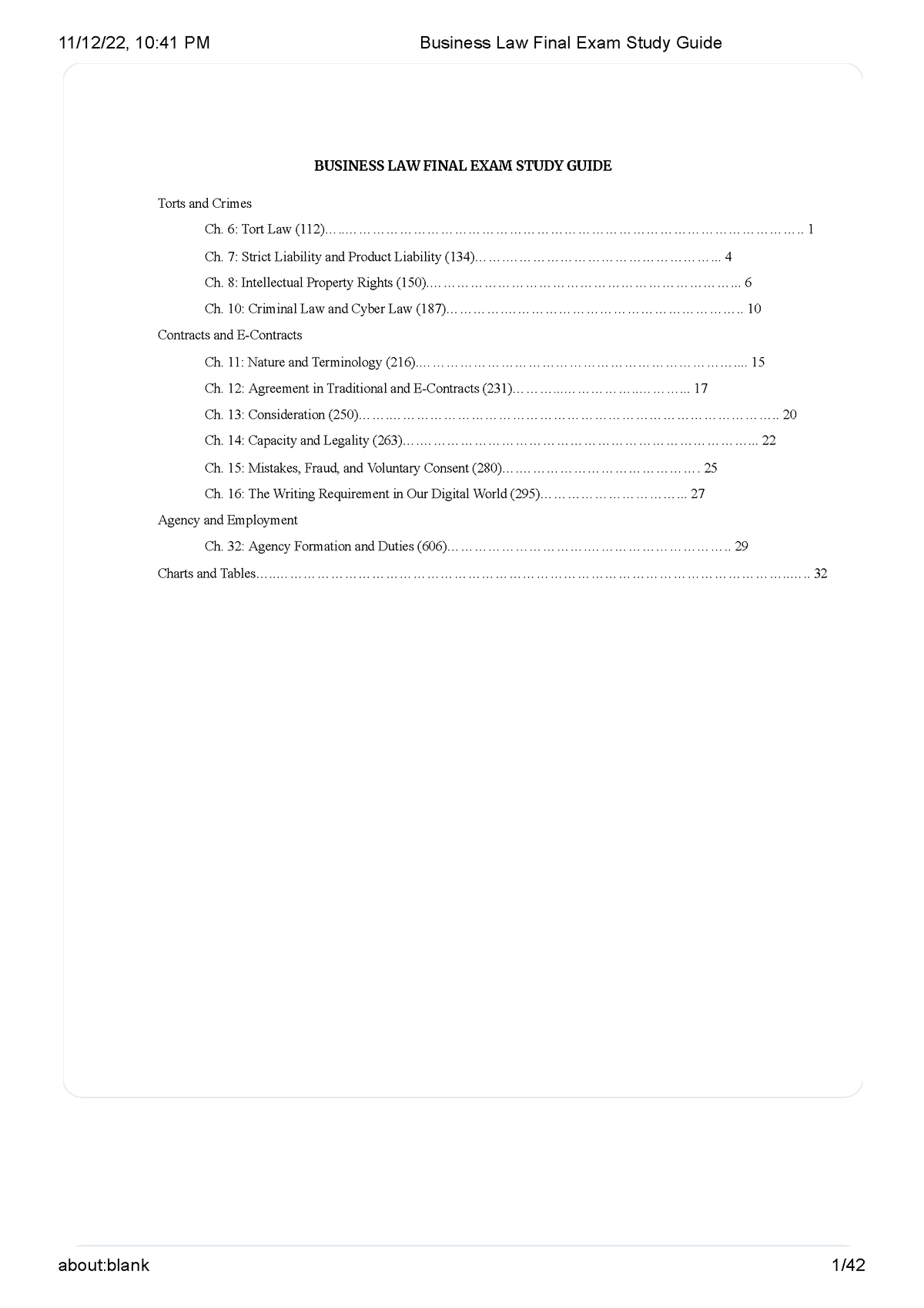 Business Law Final Exam Study Guide - BUSINESS LAW FINAL EXAM STUDY ...