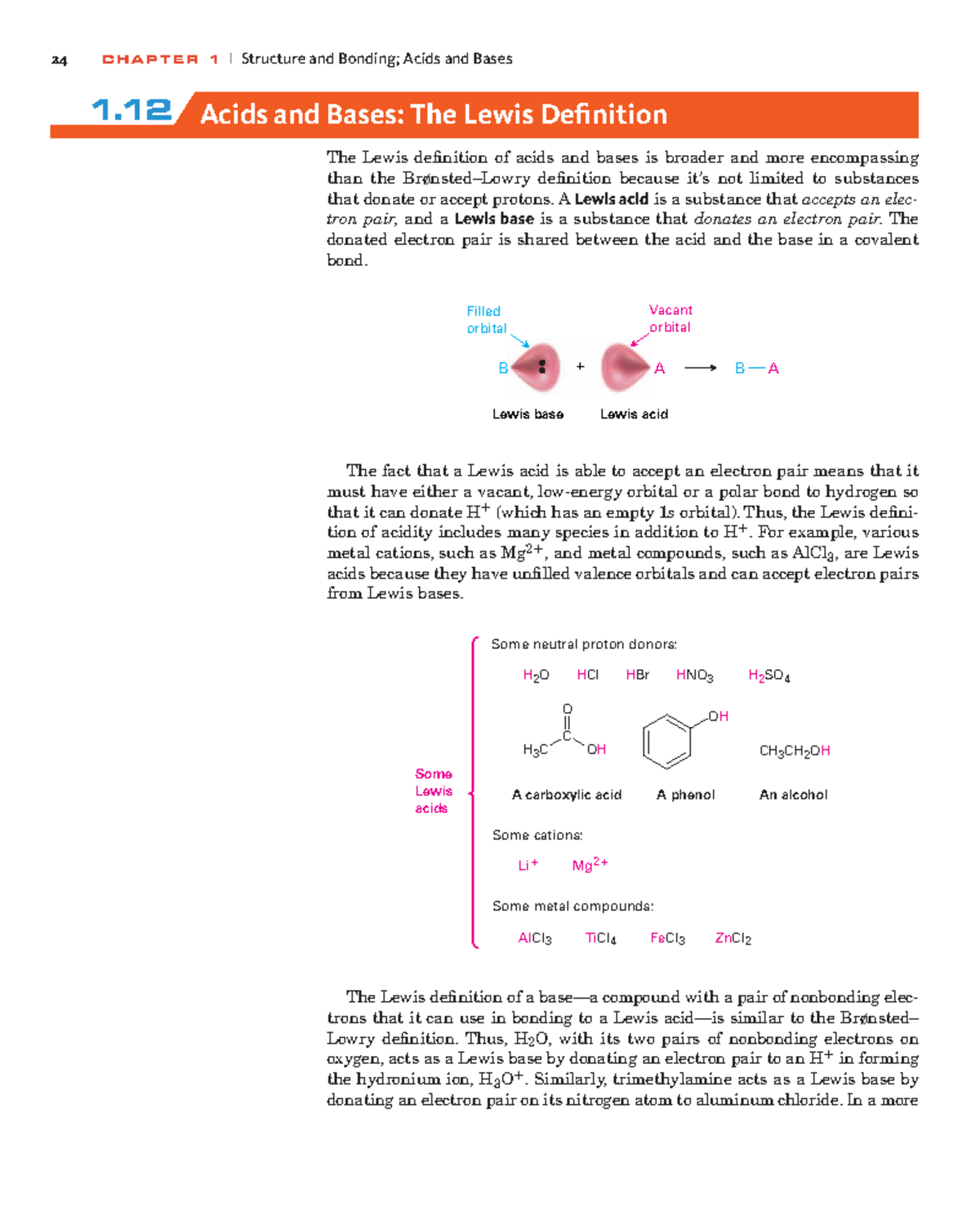 Acids and Bases- The Lewis Defi nition - 24 C H A P T E R 1 | Structure ...