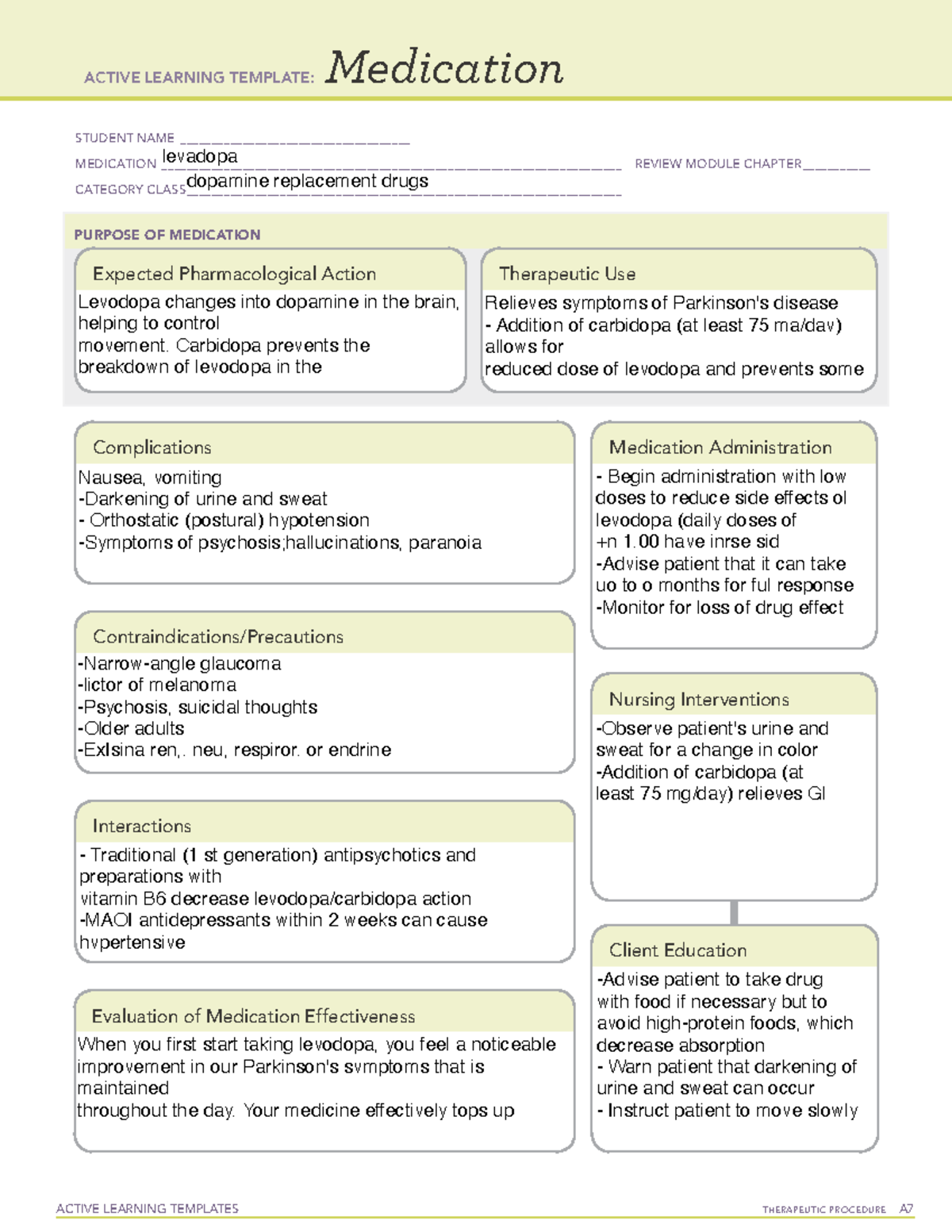 Med5 - pharm ati - ACTIVE LEARNING TEMPLATES TherapeuTic procedure A ...