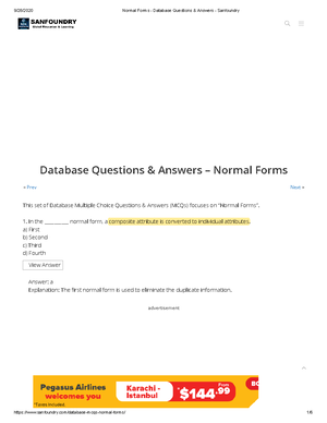 Relational Database & Schema Questions & Answers - Sanfoundry - Next ...