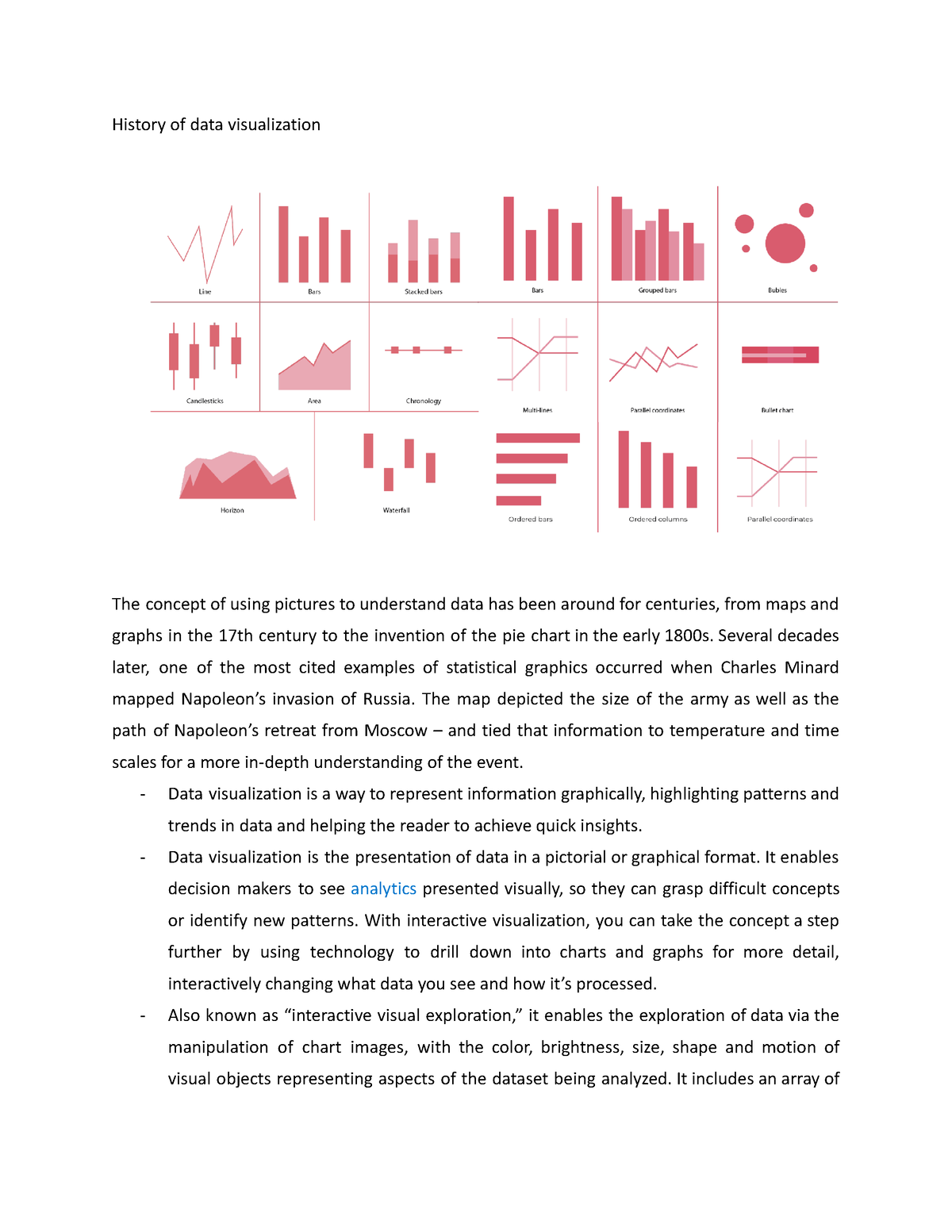 Data Visualization - History - History Of Data Visualization The ...