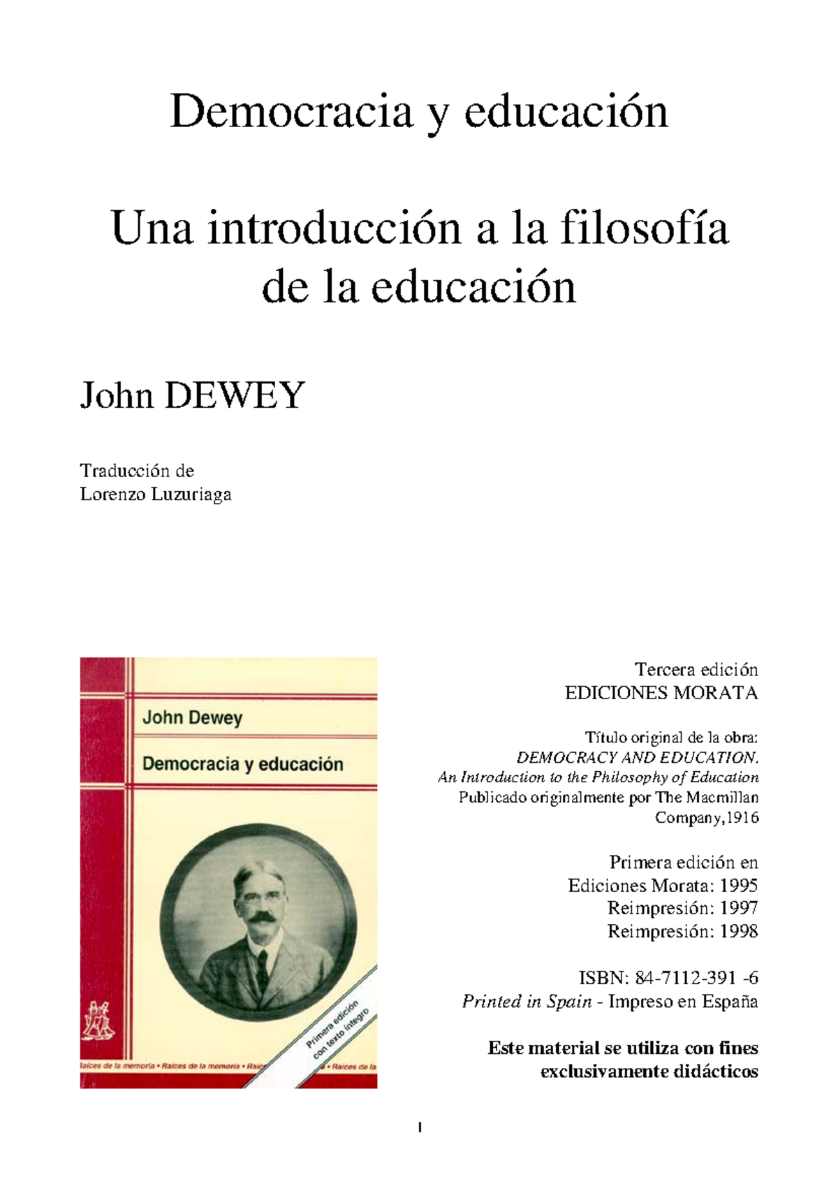 Dewey, John - Democracia Y Educacion Cap. 7 - Democracia Y Educación ...