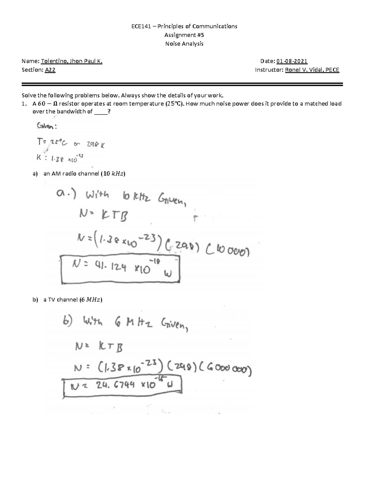 Ece Asasdasdsdasd - Ece141 – Principles Of Communications Assignment 