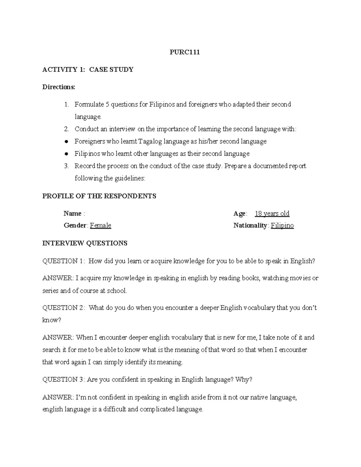 PURC-Case-Study - Ramos, Mae S. PURC111 BSN 1 -Y1 - ACTIVITY 1: CASE ...