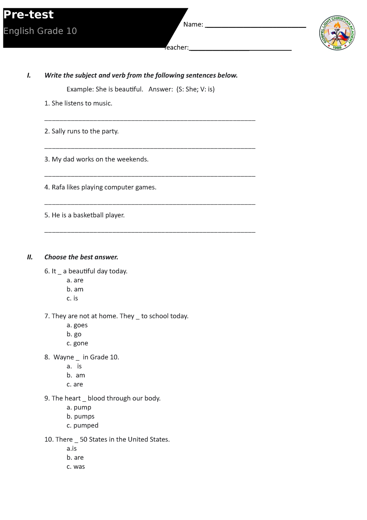 eng-10-pretest-teacher-i-write-the-subject-and-verb-from-the