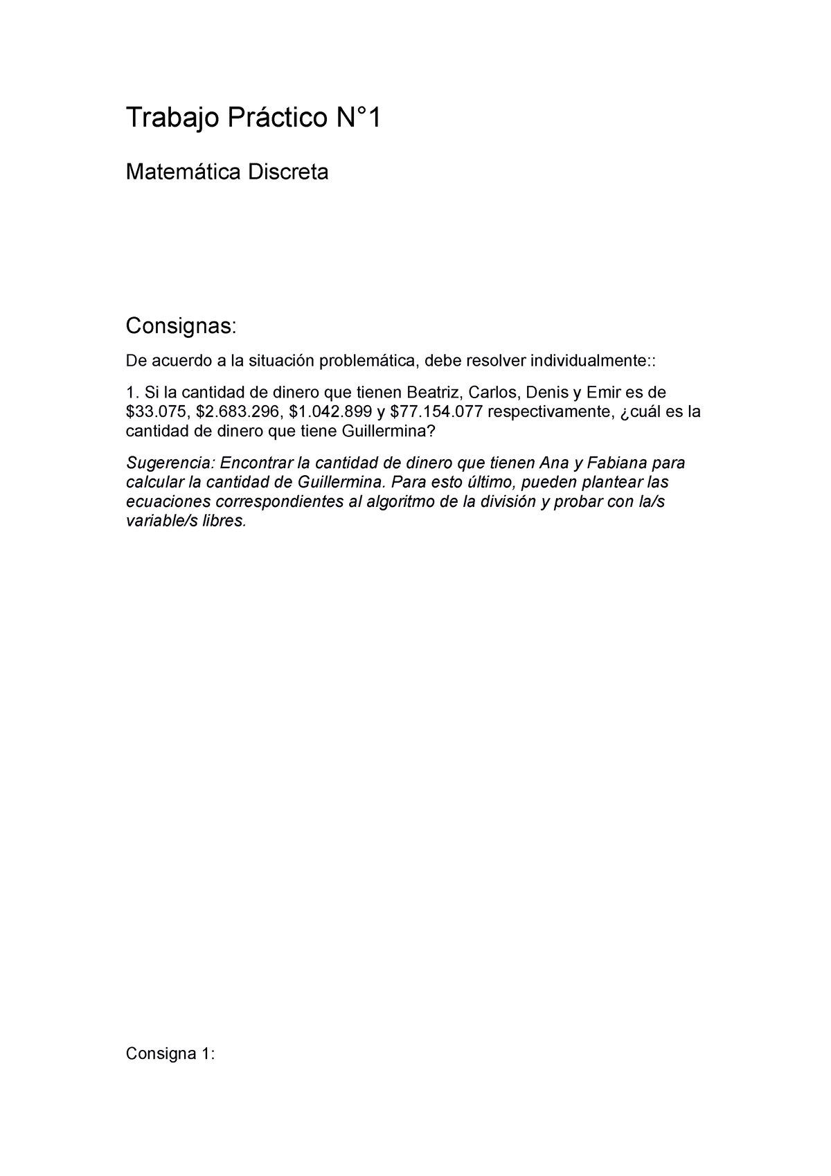 M Matematica Discreta Trabajo Pr Ctico N Matem Tica Discreta Consignas De Acuerdo A La