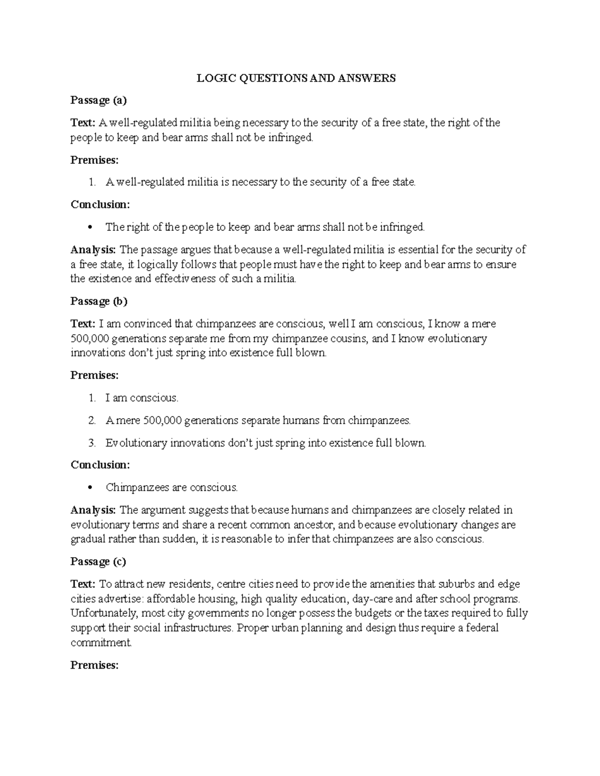 Logic Questions AND Answers Charles - LOGIC QUESTIONS AND ANSWERS ...
