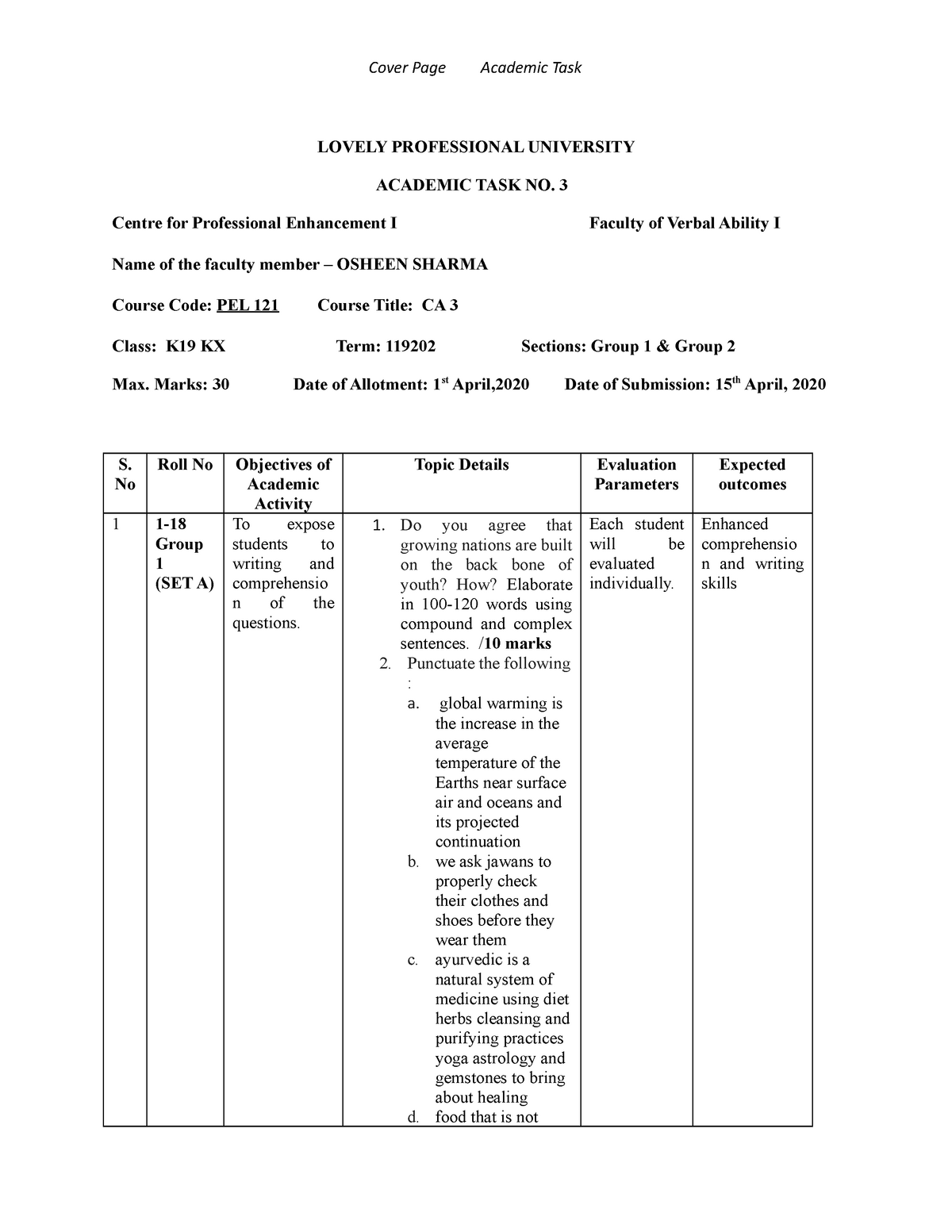 assignment basis work for ca