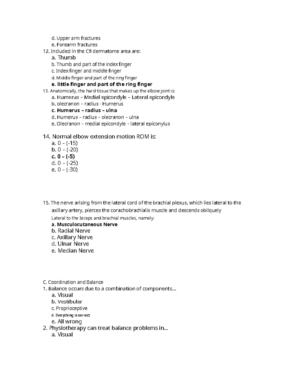 Physiological Responses to Exercise21 d. Upper arm fractures e. Forearm fractures 12